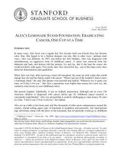 Alex`s Lemonade Stand Foundation: Eradicating Cancer, One Cup