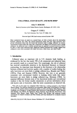 COLLATERAL, LOAN QUALITY, AND BANK RISK* Allen N