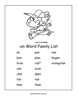 AN Word Family Worksheets