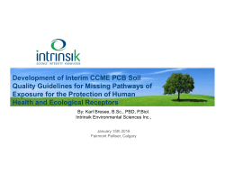 Development of the Interim CCME PCB Soil Quality