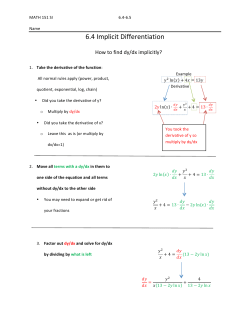 6.4 Implicit Differentiation