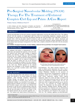 Therapy For The Treatment of Unilateral Complete Cleft