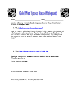Cold War Webquest
