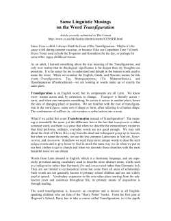 Some Linguistic Musings on the Word Transfiguration
