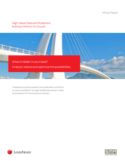 High Value Data and Analytics