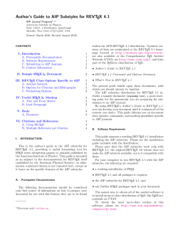 Author`s Guide to AIP Substyles for REVTEX 4.1
