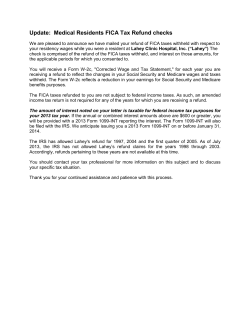 Update: Medical Residents FICA Tax Refund checks
