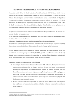 Review of the level of the structural systemic risk buffer rate