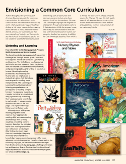 Envisioning a Common Core Curriculum