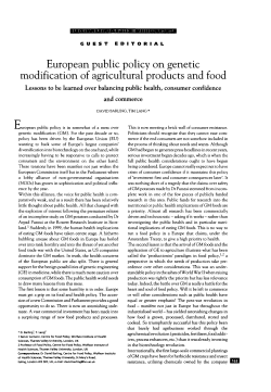 European public policy on genetic modification of agricultural