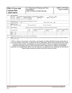 Agency Plan 2015-2019 - Alexandria Redevelopment and Housing