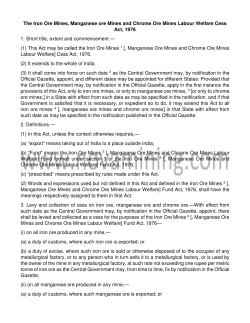 The Iron Ore Mines, Manganese ore Mines and
