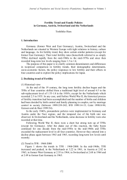 Fertility Trend and Family Policies in Germany, Austria, Switzerland