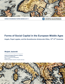 Forms of Social Capital in the European Middle Ages