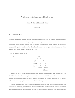 A-Movement in Language Development
