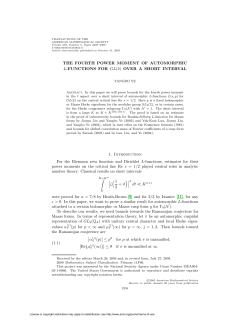 THE FOURTH POWER MOMENT OF AUTOMORPHIC L