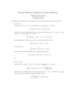 Practice Problems: Integration by Parts (Solutions)