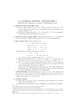 C3.4 ALGEBRAIC GEOMETRY - EXERCISE SHEET 2 (1) Projective