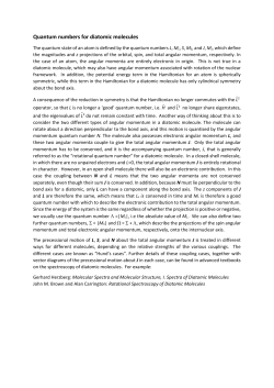 Quantum numbers for diatomic molecules