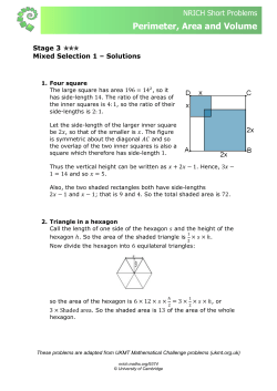 Perimeter, Area and Volume