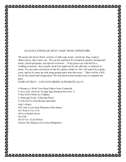 alliance string quartet light music repertoire