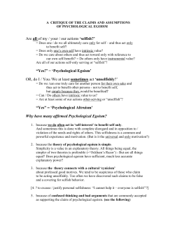 Psychological Egoism