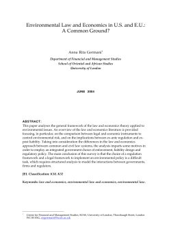 Environmental Law and Economics in US and EU