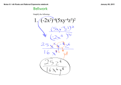 Notes 6.1 nth Roots and Rational Exponents.notebook