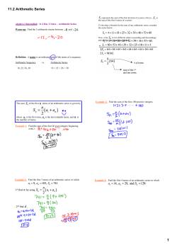 11.2 Arithmetic Series Notes