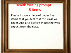 Health writing prompts