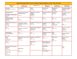 Tenth International Short Course in Clinical