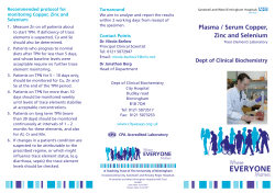 ML3465 Plasma - Serum Copper, Zinc and Selenium