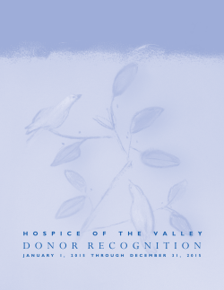 Summer 2016 Donor List