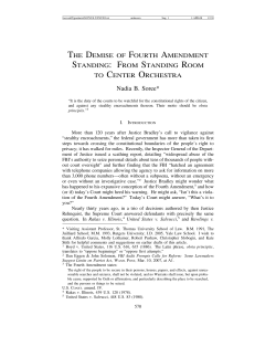The Demise of Fourth Amendment Standing