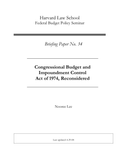 Congressional Budget and Impoundment Control Act of 1974