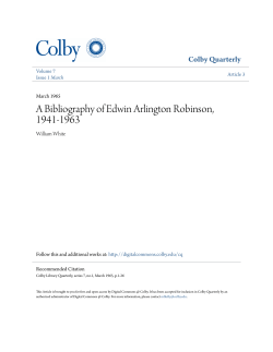 A Bibliography of Edwin Arlington Robinson, 1941-1963