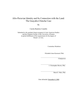 Afro-Peruvian Identity and Its Connection with the Land