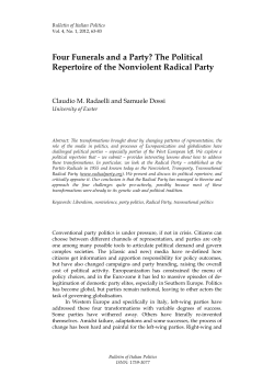 Four Funerals and a Party? The Political Repertoire of the