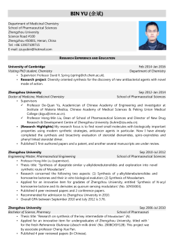 BIN YU ( 余斌) - Asian Journal of Chemistry