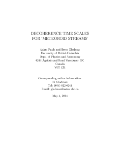 DECOHERENCE TIME SCALES FOR (METEOROID STREAMS
