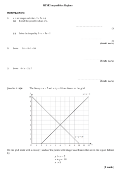 GCSE Inequalities: Regions The lines y = x &ndash; 2 and x + y = 10 are