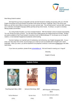 Realistic Fiction - Zurich International School