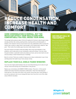 reduce condensation, increase health and comfort