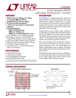 LTM2882 - Dual Isolated RS232 &mu;Module Transceiver + Power