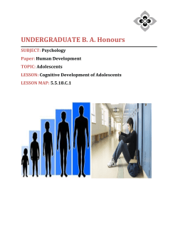 Cognitive Development of Adolescents