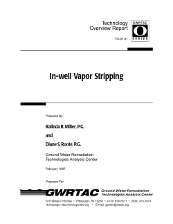 In-well Vapor Stripping - CLU-IN