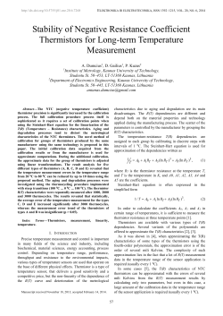 Stability of Negative Resistance Coefficient Thermistors for Long