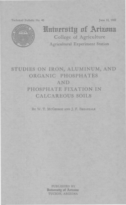 Studies on Iron, Aluminium, and Organic Phosphates and