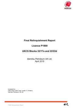 Final Relinquishment Report Licence P1800 UKCS Blocks 22/17a