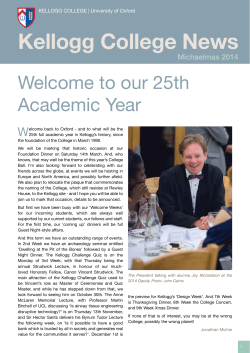 Michaelmas Term Newsletter 2014 - Kellogg College
